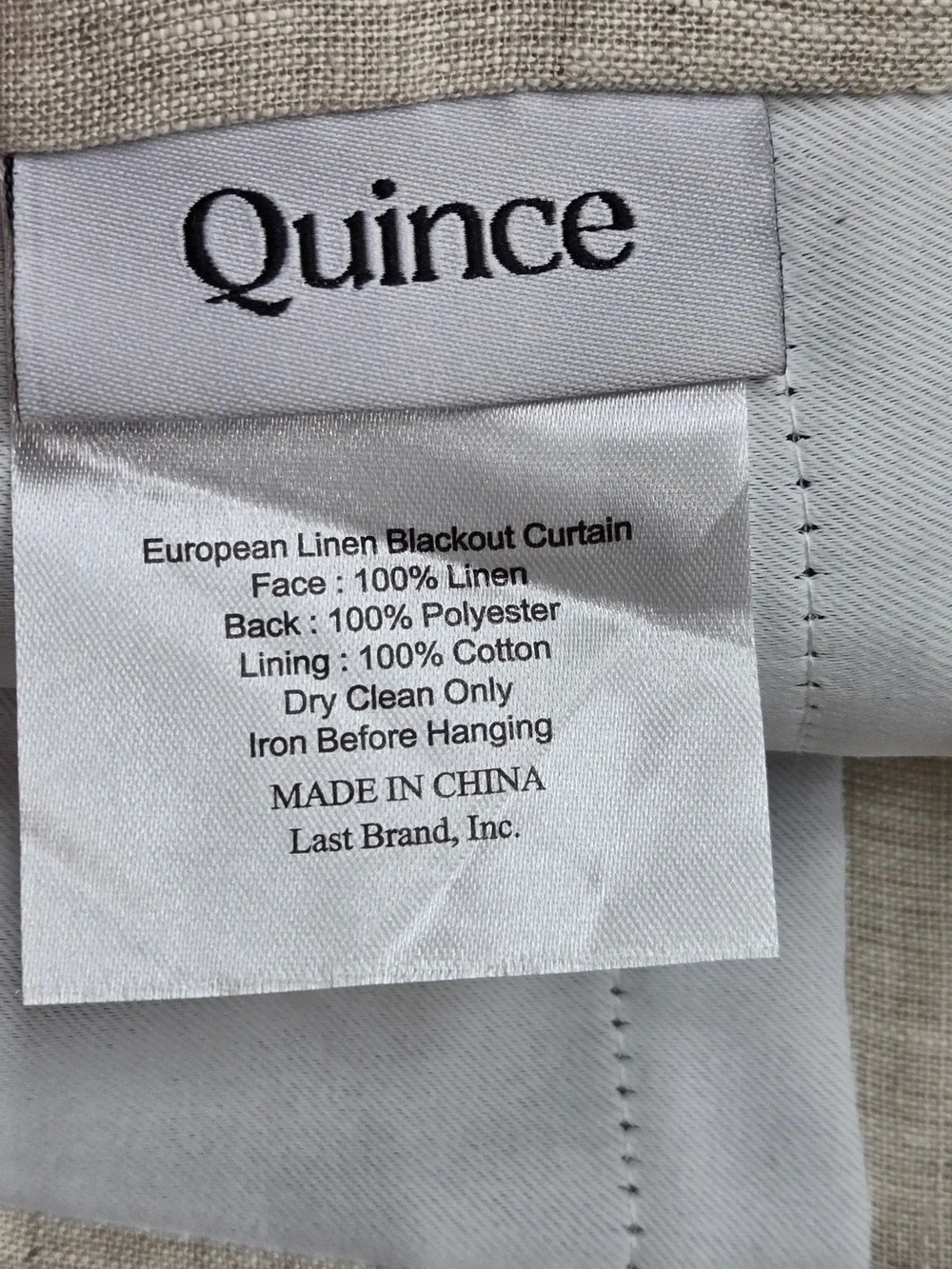 NWT QUINCE Set Of 2 48x96 European Linen True Blackout Curtains Flax 0005